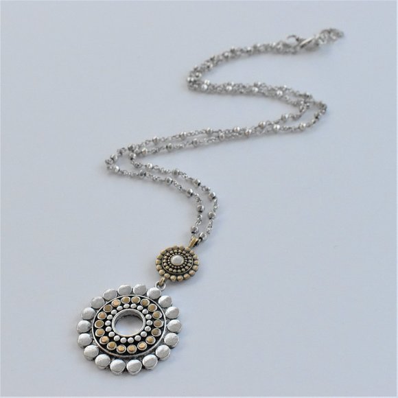 Lucky Brand Jewelry - Lucky Brand Silver and Gold Tone Pendant Necklace
